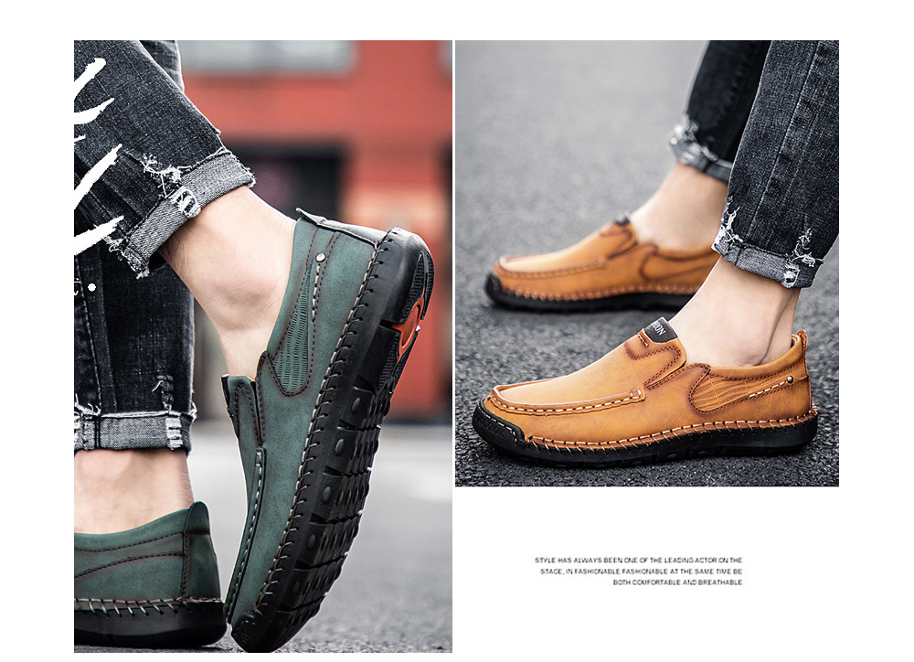 Men's Casual Fashion Hand-stitched Sole Large Size Shoes - 9966 Card 47